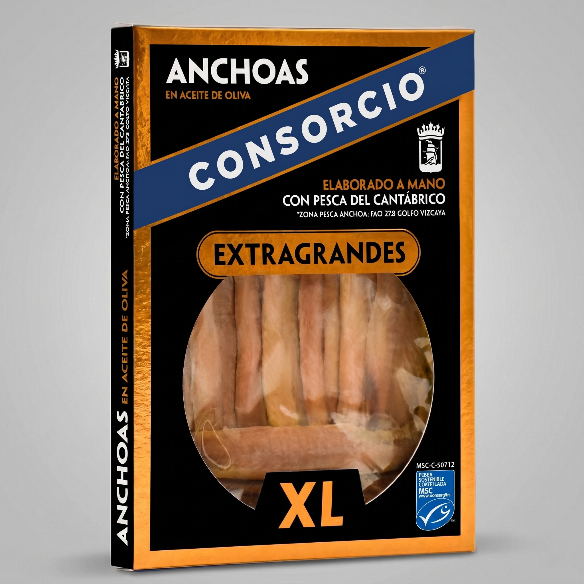 Anchoa Cantábrico en Aceite de Oliva Extragrandes MSC 50g
